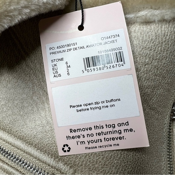 Missguided Premium Zip Detail Aviator Jacket in Stone - Picture 7 of 9